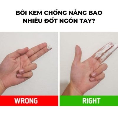 Bôi kem chống nắng theo đốt ngón tay