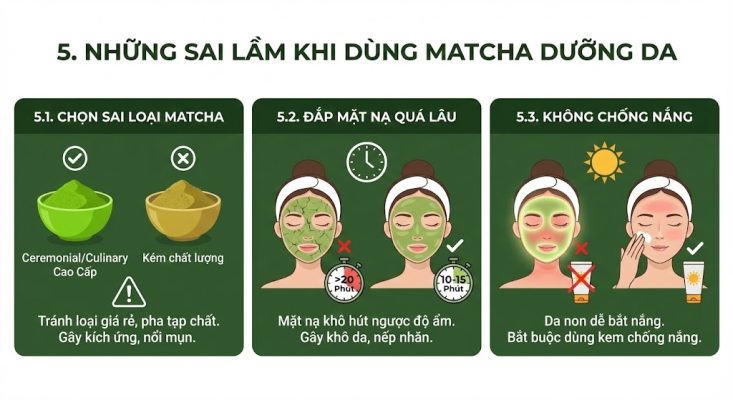 Những sai lầm "chết người" khi dùng matcha dưỡng da