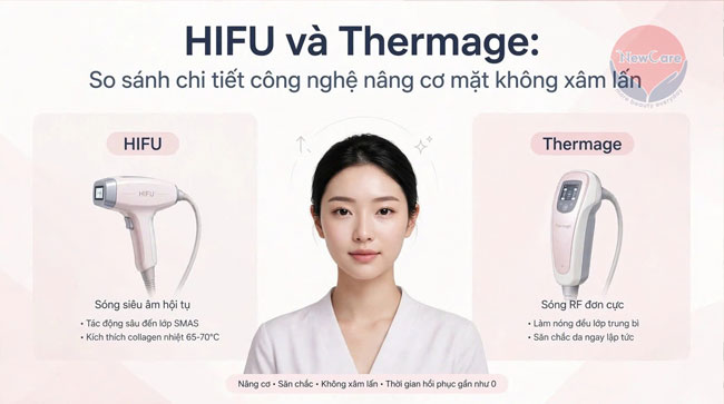 HIFU và Thermage: So sánh chi tiết công nghệ nâng cơ mặt không xâm lấn